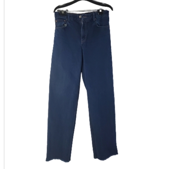 ZARA The New Daddy Straight Leg Raw Hem Jeans Size 6 - Picture 2 of 16